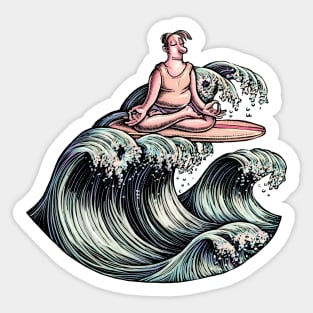 Surfing Meditation Sticker